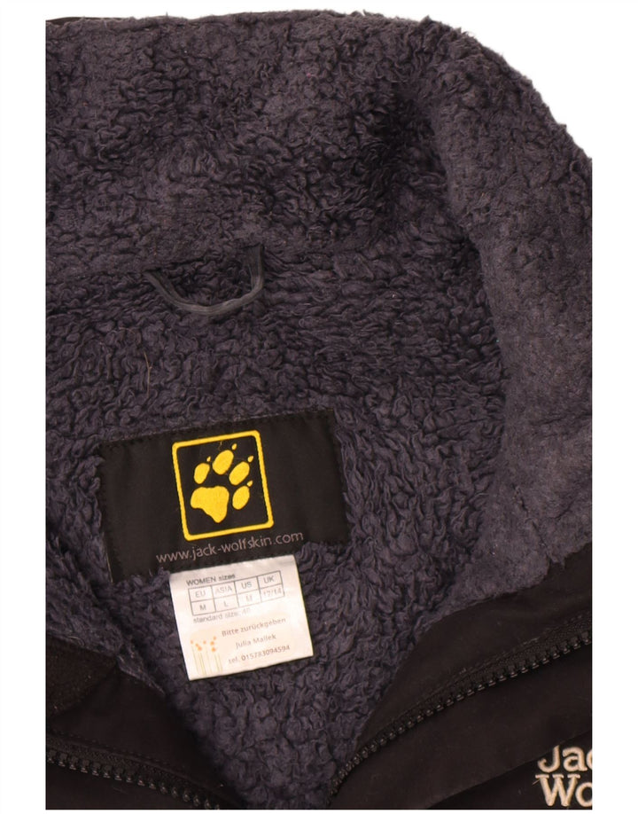 Jack Wolfskin Abrigo cortavientos para mujer UK 12/14 Mediano Negro Poliéster