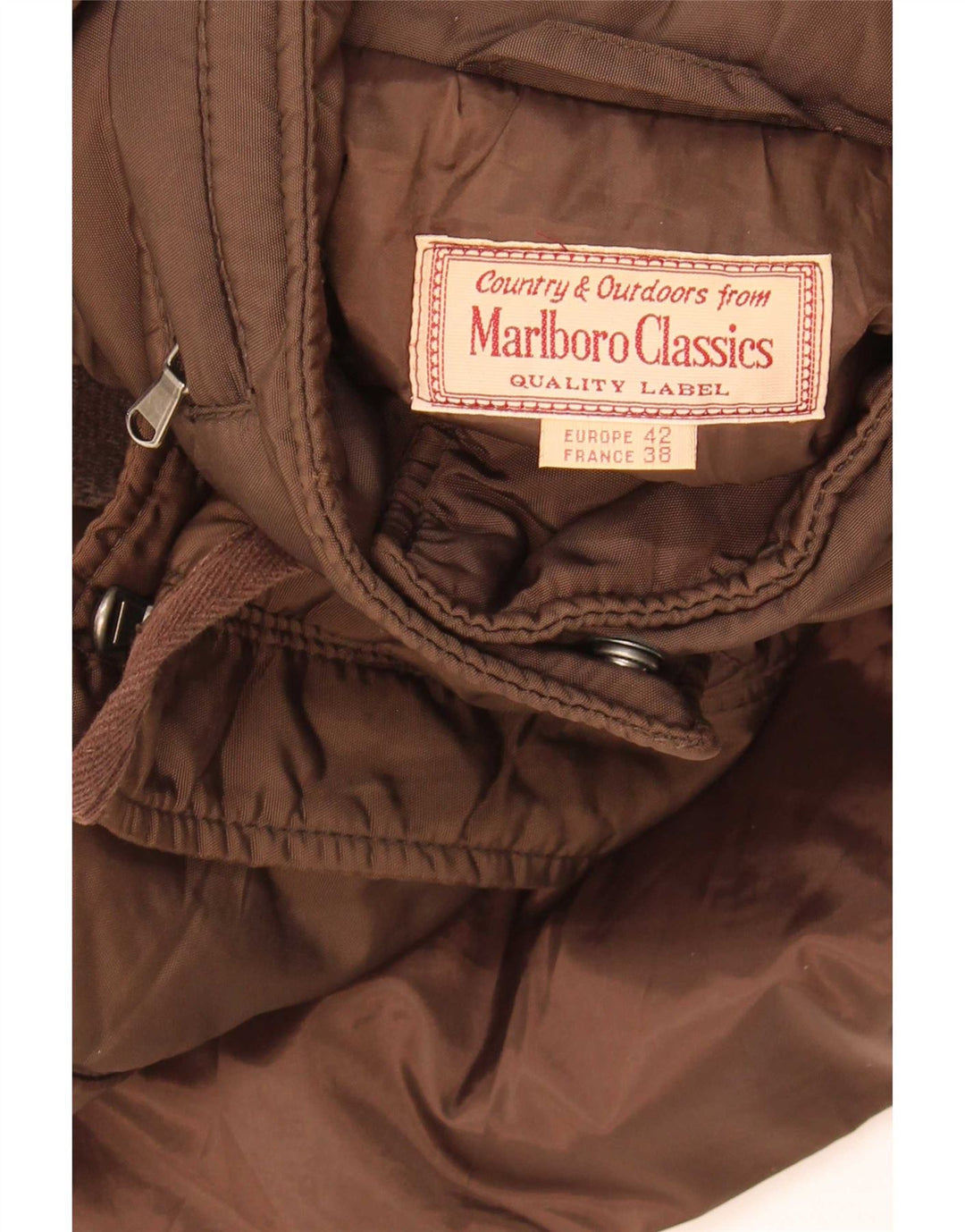 Marlboro Classics Chaqueta utilitaria con capucha para mujer EU 42 Large Brown Nylon