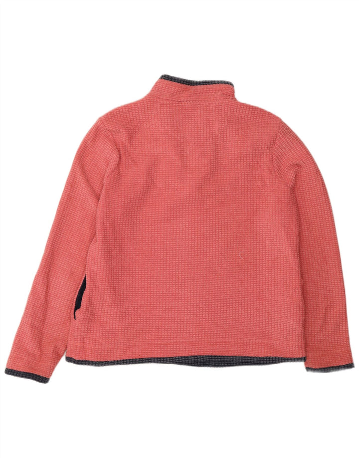 Weird Fish Jersey de forro polar con cuello y cremallera para mujer, talla 40, poliéster rosa grande