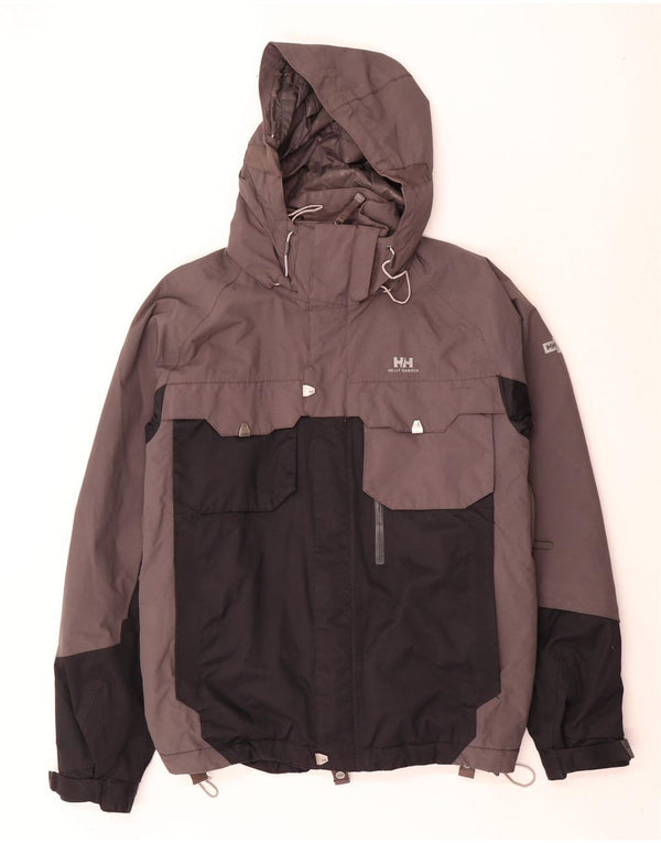Helly Hansen Chaqueta de esquí con capucha para hombre UK 36 Small Gris Colorblock Poliamida