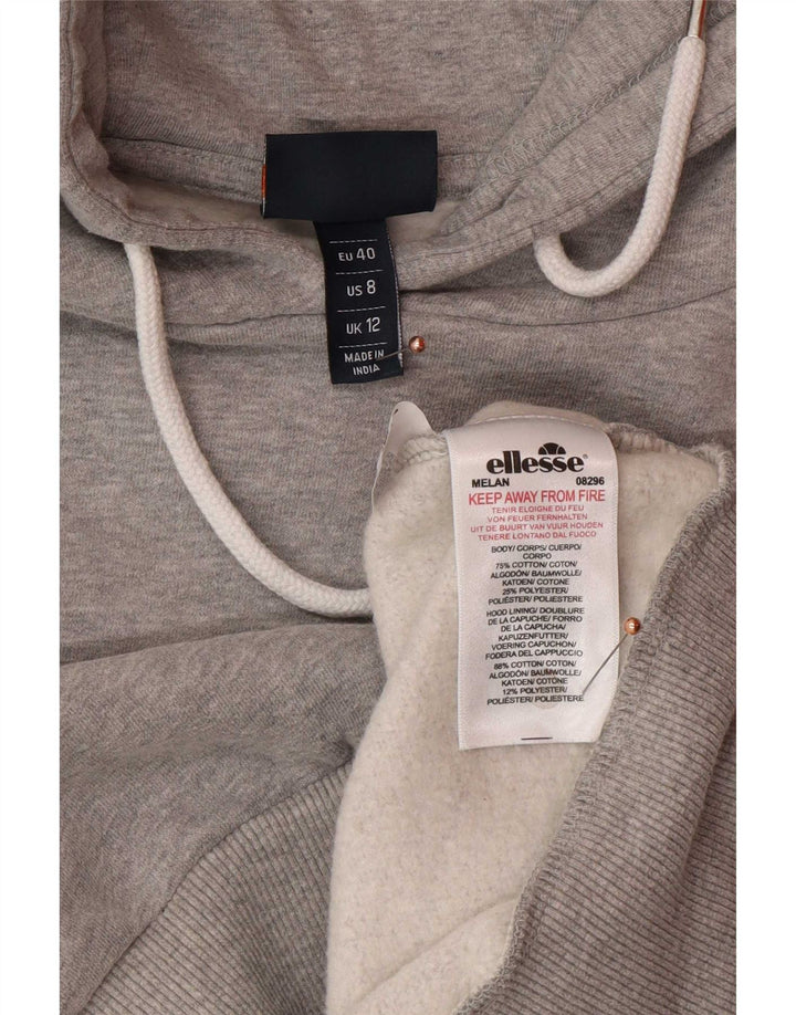 Ellesse Jersey con capucha extragrande con gráfico recortado para mujer UK 42 Gris medio