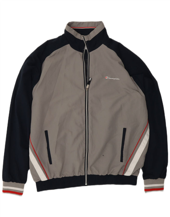 Champion Chaqueta de chándal para hombre XL Gris Colorblock Poliéster