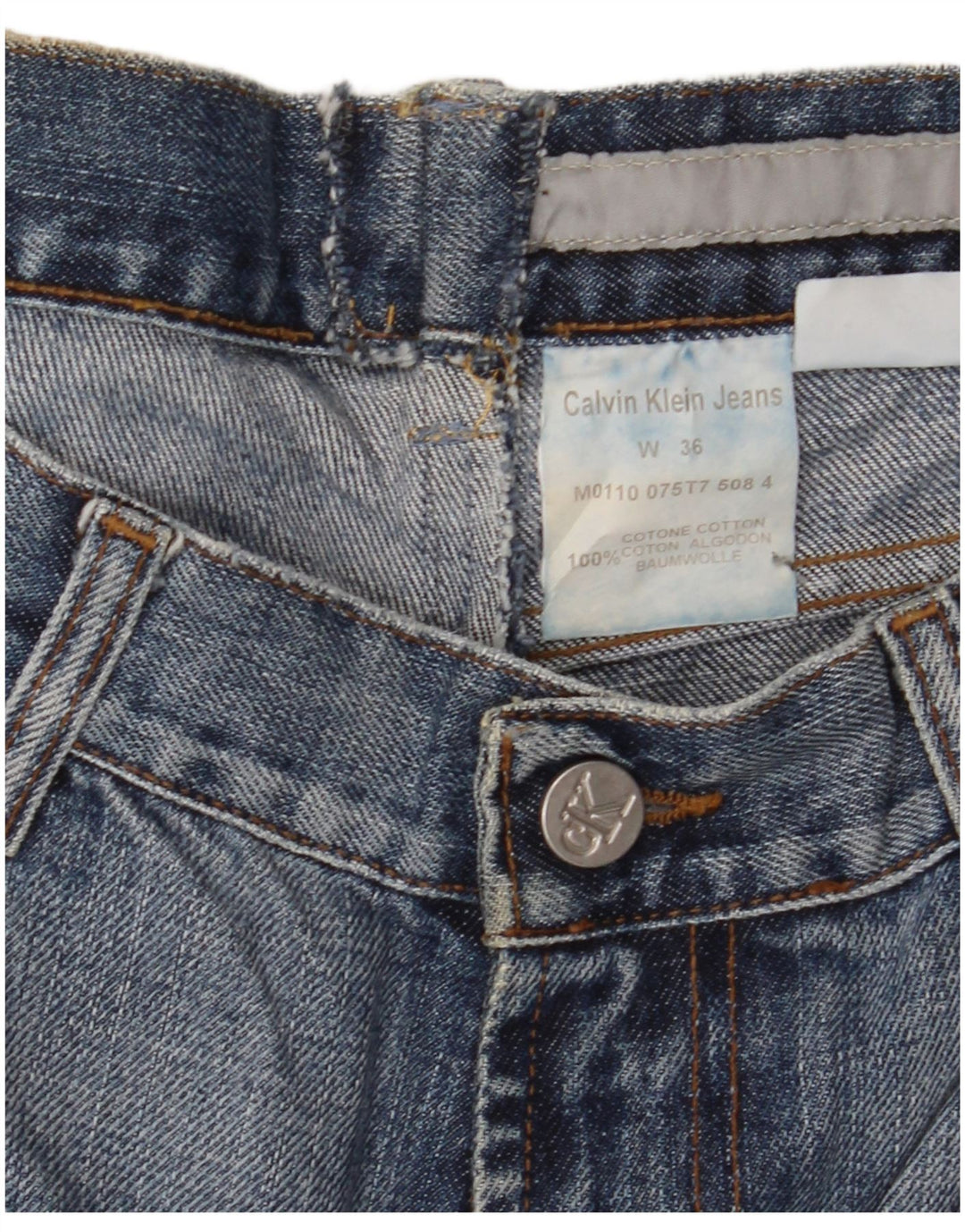 CALVIN KLEIN Vaqueros ajustados para hombre W36 L30 Algodón azul