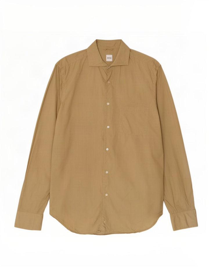 Camisa Aspesi Hombre Talla 41 16 Grande Caqui Algodón