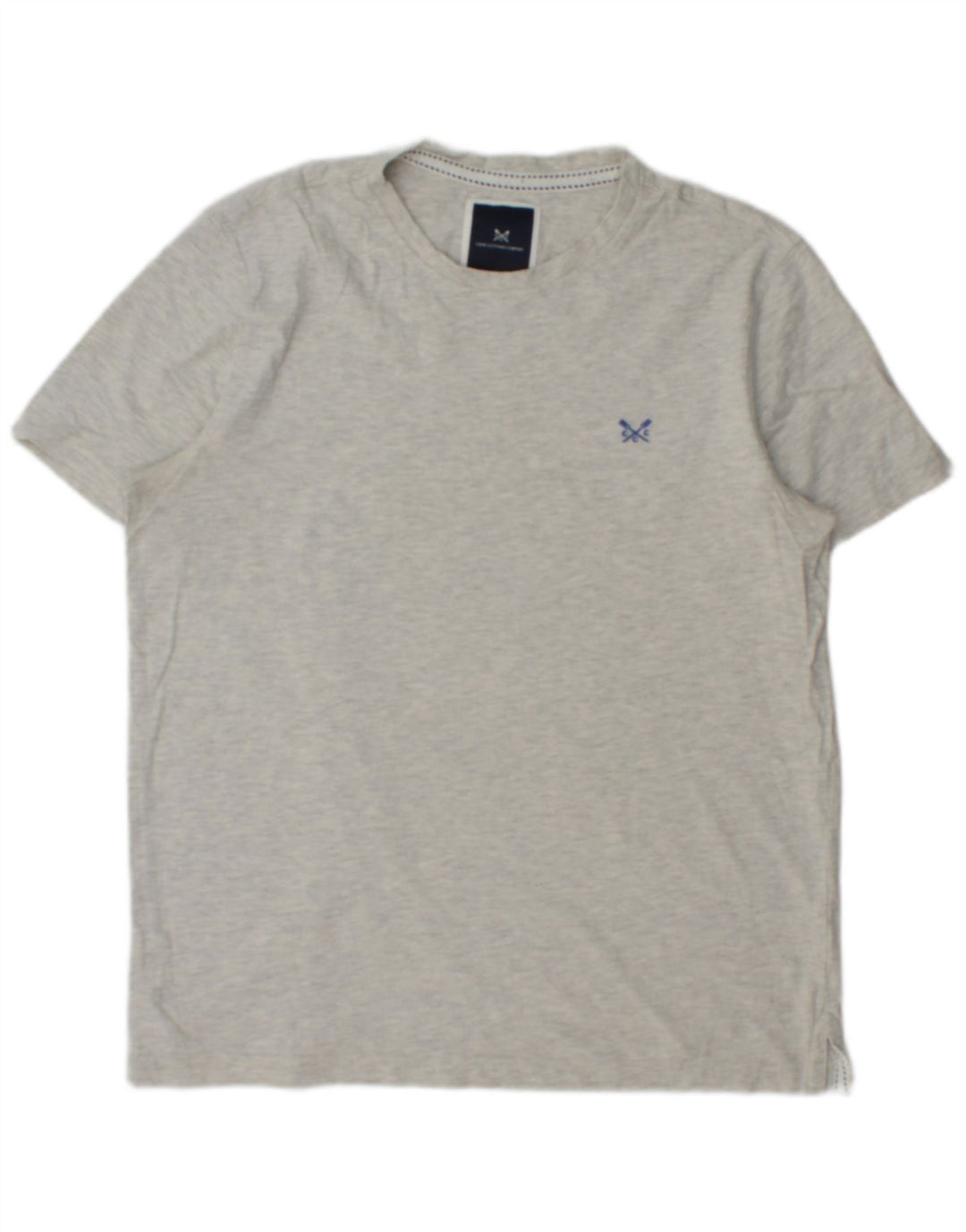 CREW CLOTHING Camiseta para hombre Top de algodón moteado gris medio