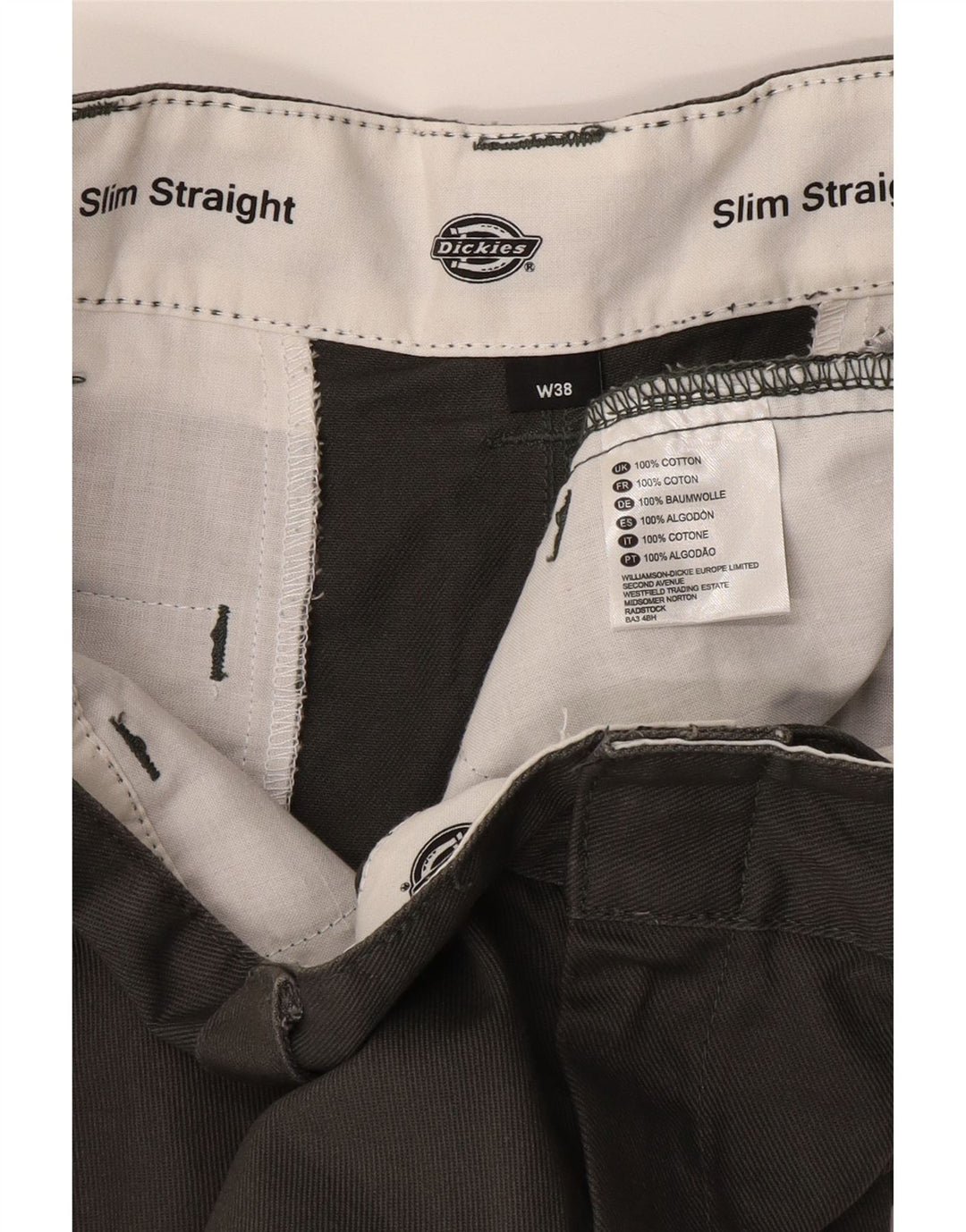 Dickies Pantalones cortos chinos para hombre W38 XL Algodón gris