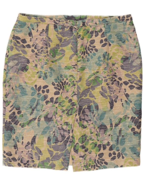 Gattinoni Falda lápiz para mujer UK 18 XL W36 Poliéster floral multicolor