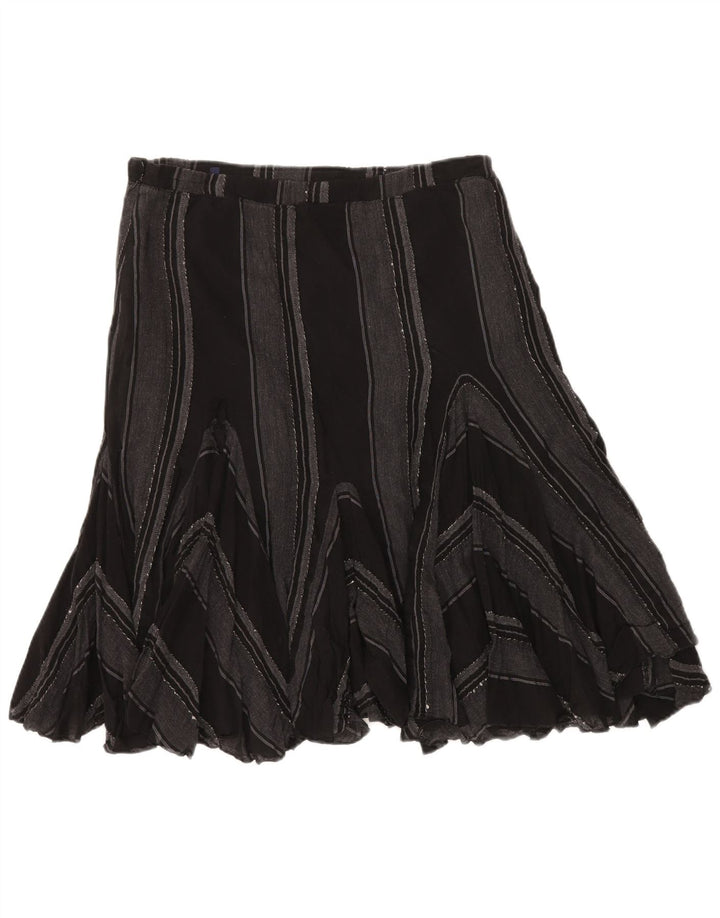 TRUSSARDI Falda acampanada para mujer IT 46 Grande W32 Rayas negras