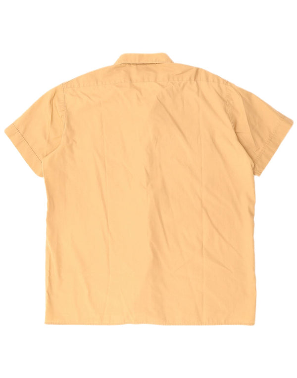 Vintage hombres camisa de manga corta grande beige