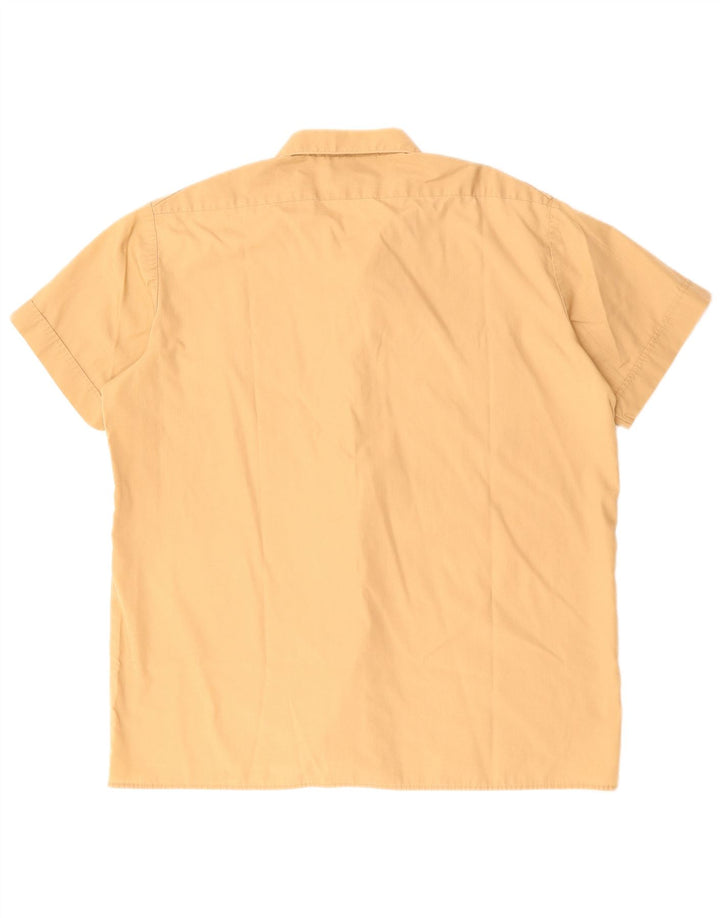 Vintage hombres camisa de manga corta grande beige