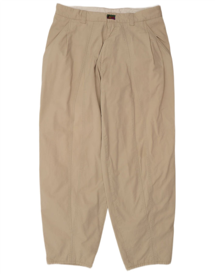 HUGO BOSS Pantalón chino con pinzas para hombre W34 L32 Algodón beige