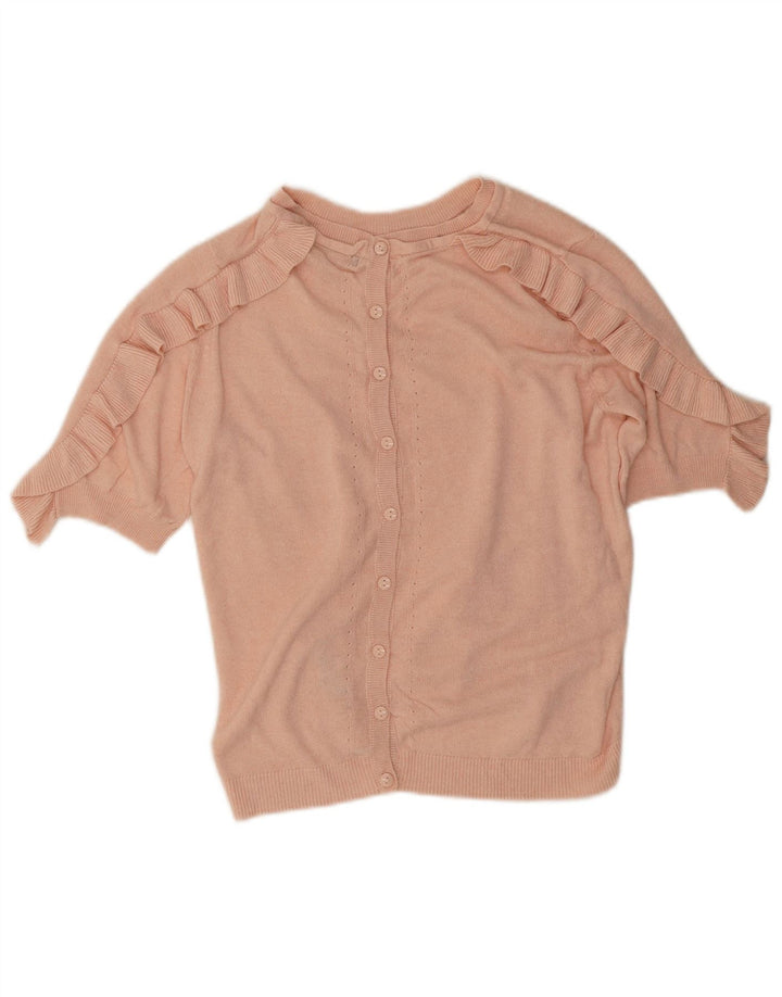 Marks & Spencer - Cárdigan con volantes para mujer, talla 40, color rosa medio