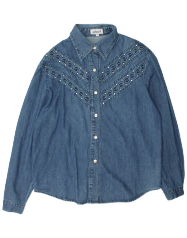 Camisa vaquera Albert para mujer UK 20 2XL Algodón azul