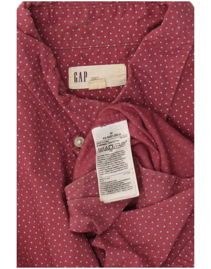 Camisa Gap Slim Fit De Algodón Con Lunares En Burdeos Medio