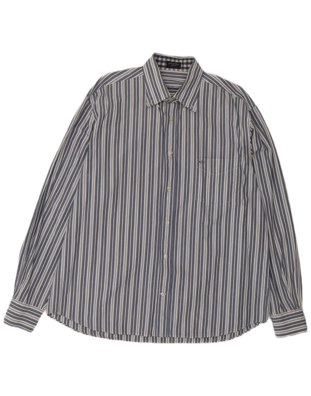 Paul & Shark Camisa para hombre Talla 43 Algodón a rayas azul grande