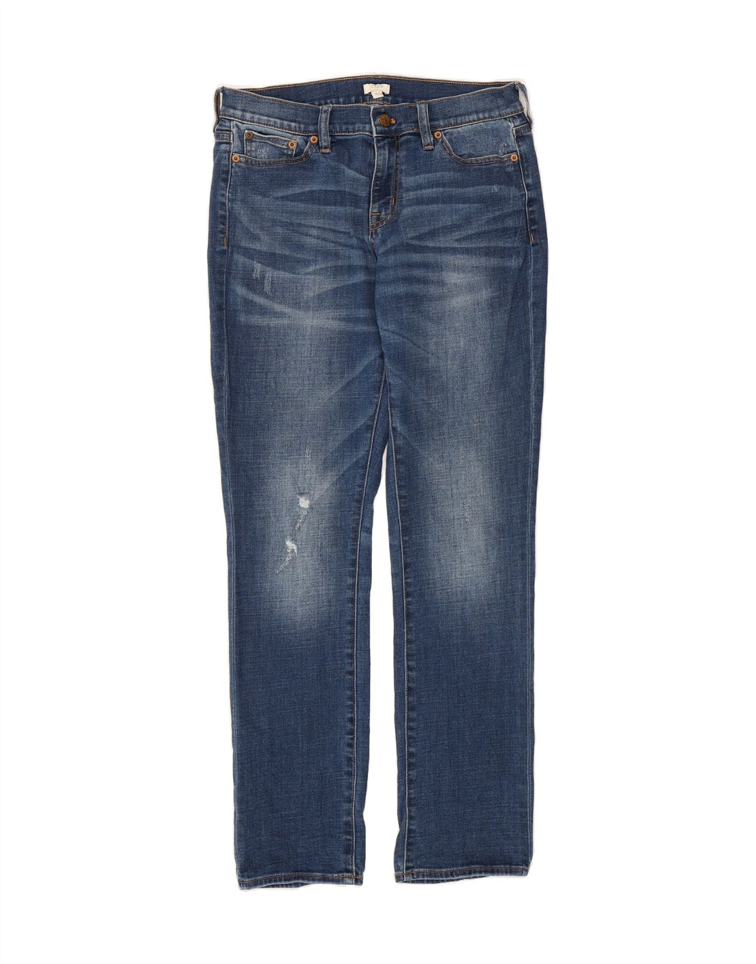J. CREW Womens Distressed Slim Jeans W27 L30 Blue Cotton Vintage J. Crew and Second-Hand J. Crew from Messina Hembry 