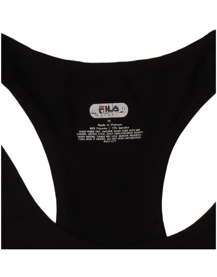 Fila Mujer Chaleco Top UK 12 Medio Negro Floral Poliéster