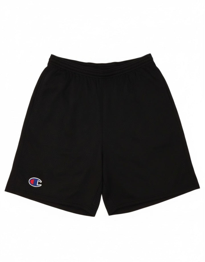 Champion Pantalones cortos deportivos para hombre Poliéster negro mediano