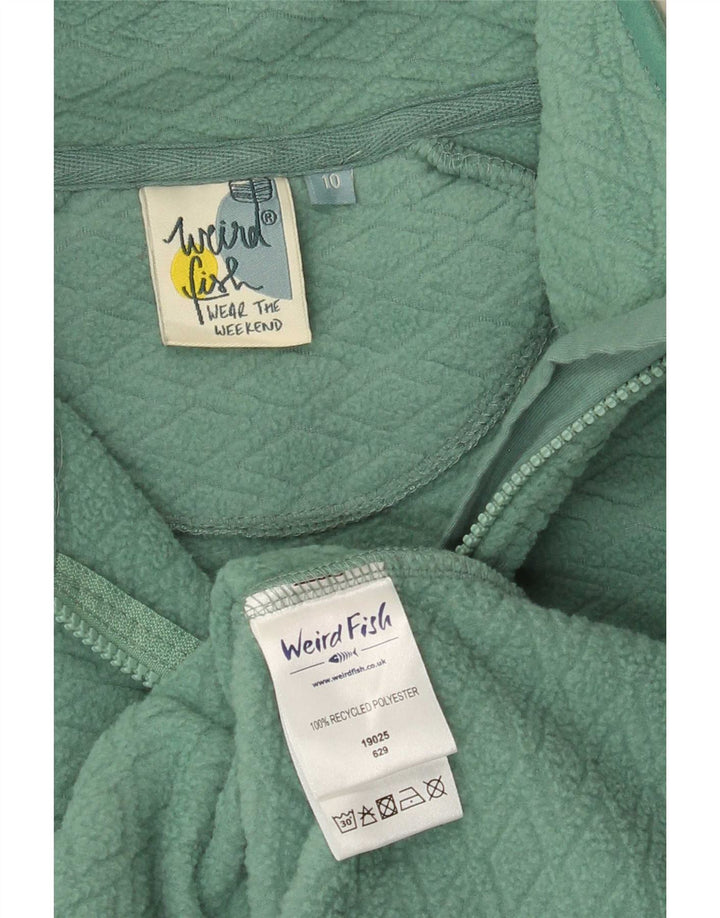 Weird Fish Chaqueta polar extragrande para mujer UK 10 Small Green Poliéster