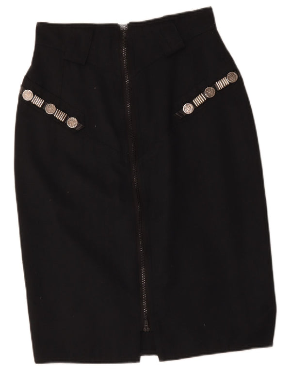 Falda lápiz vintage para mujer IT 42 Mediana W26 Acetato negro