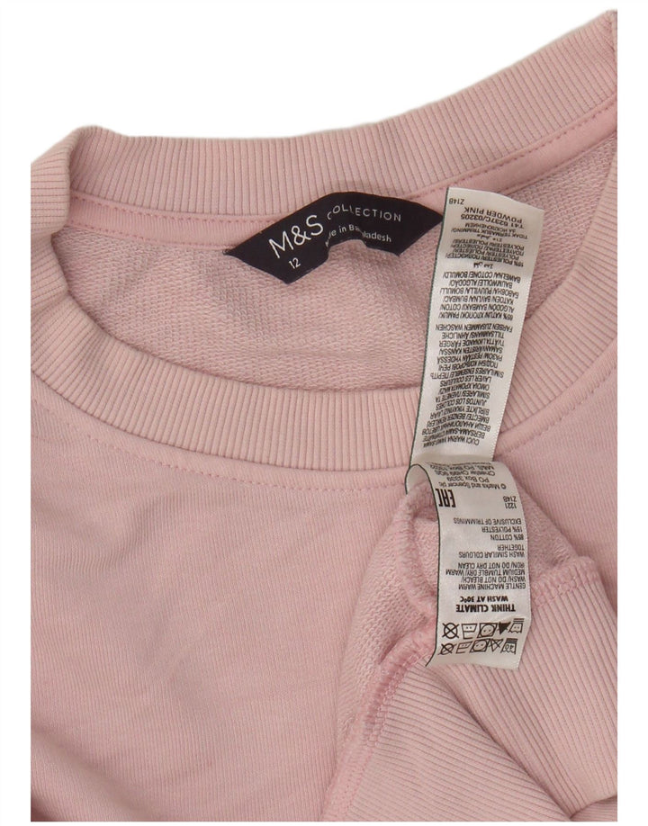 MARKS & SPENCER Womens Oversized Sweatshirt Jumper UK 12 Medium Pink