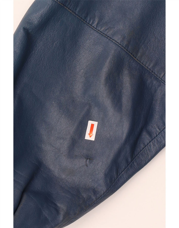VINTAGE Chaqueta de cuero militar para hombre IT 52 XL Cuero azul