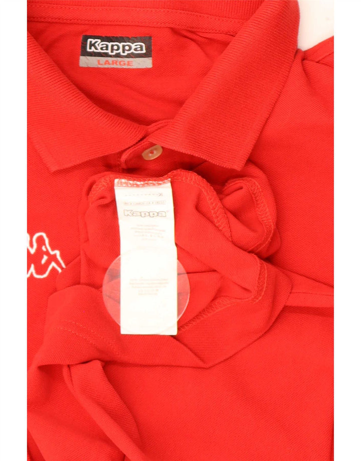 Kappa Polo Hombre Grande Rojo Algodón
