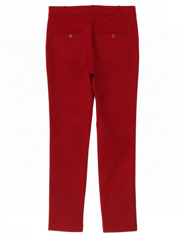 Zara Mujer Pantalón Chino Slim EU 36 XS W26 L27 Algodón Burdeos