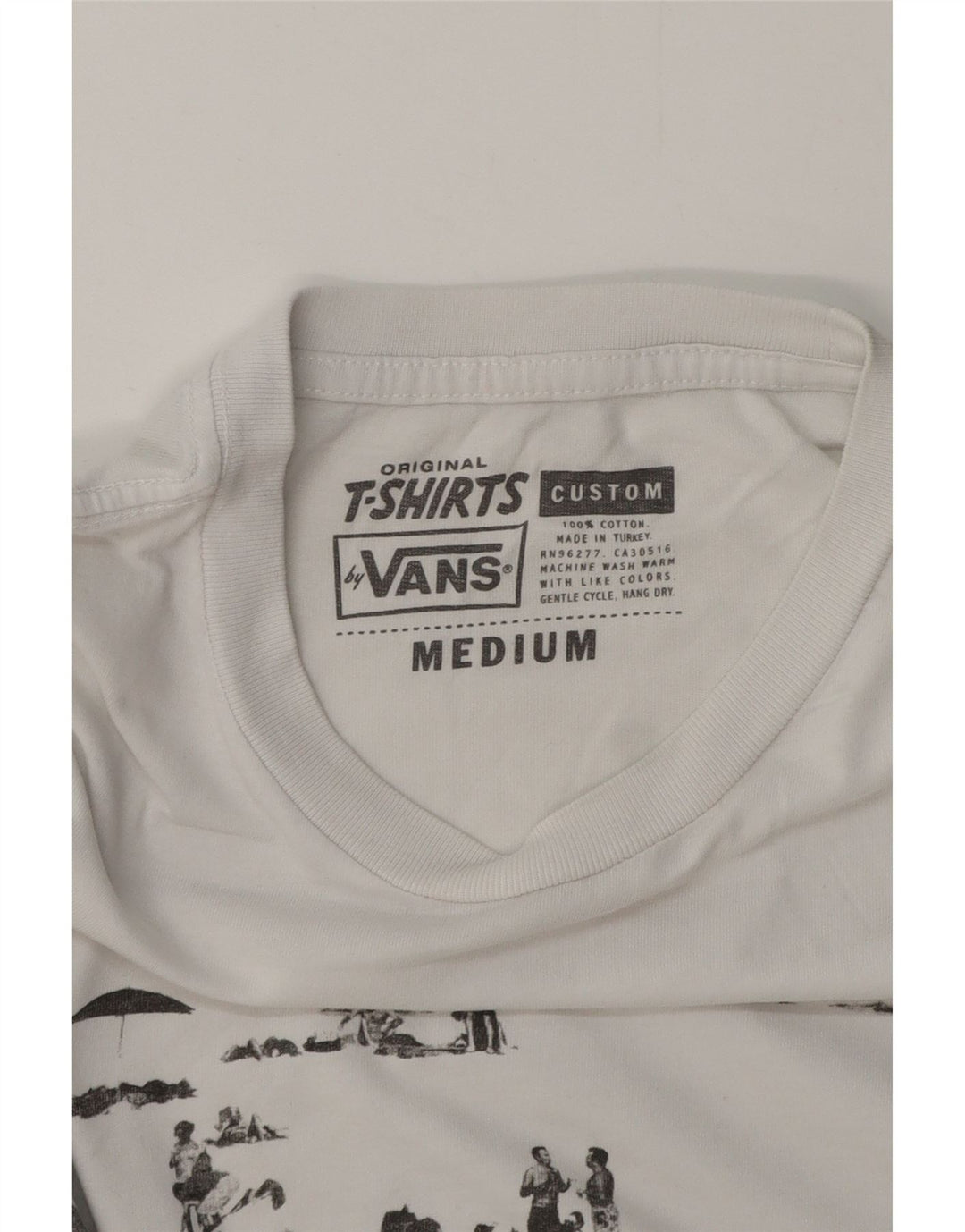 Vans Camiseta con gráfico de ajuste personalizado para hombre Top mediano de algodón blanco