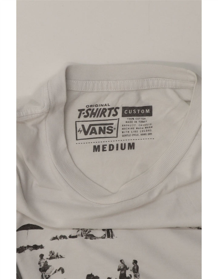 Vans Camiseta con gráfico de ajuste personalizado para hombre Top mediano de algodón blanco