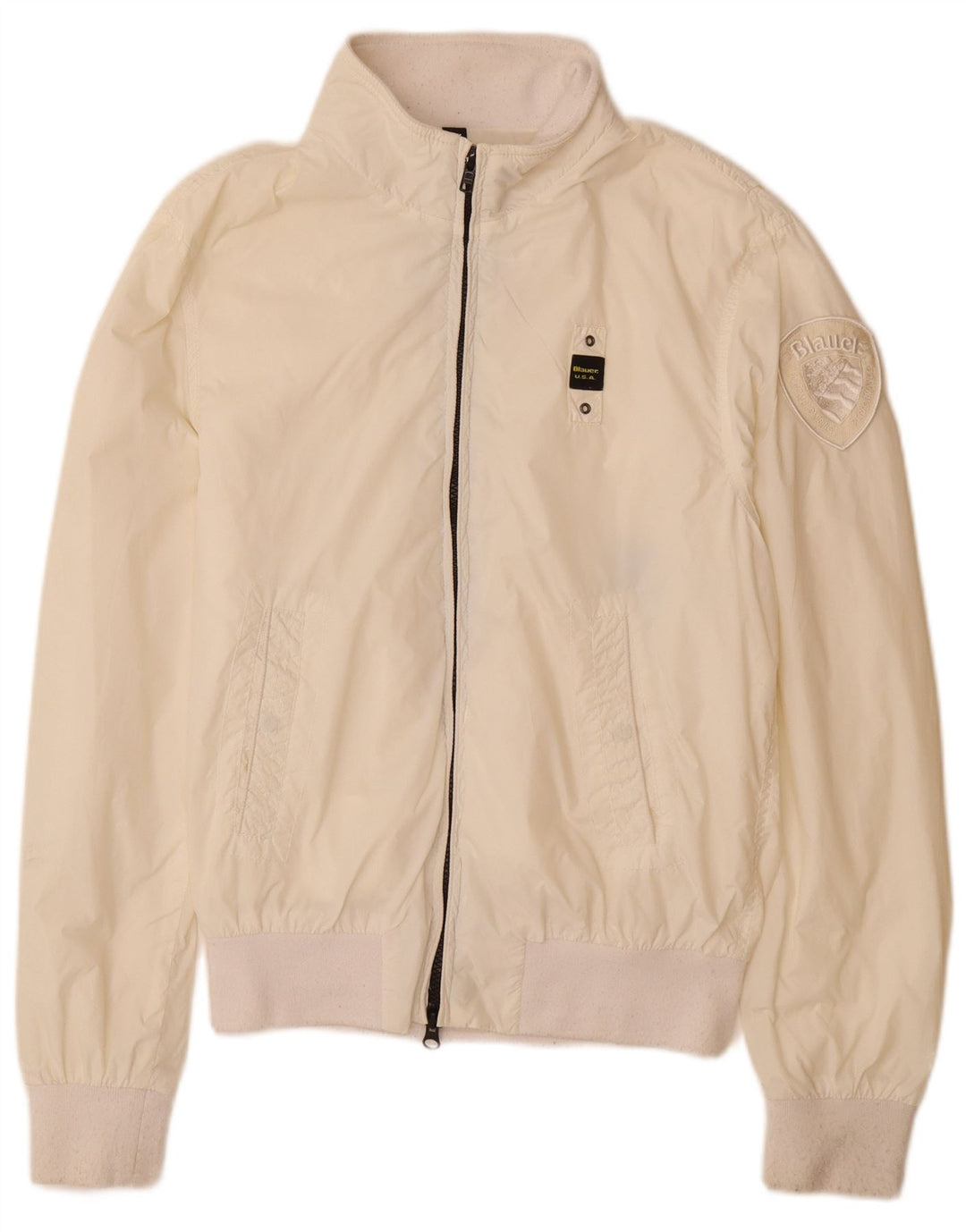 BLAUER Chaqueta Bomber para Mujer UK 40 Mediana Poliamida Blanca