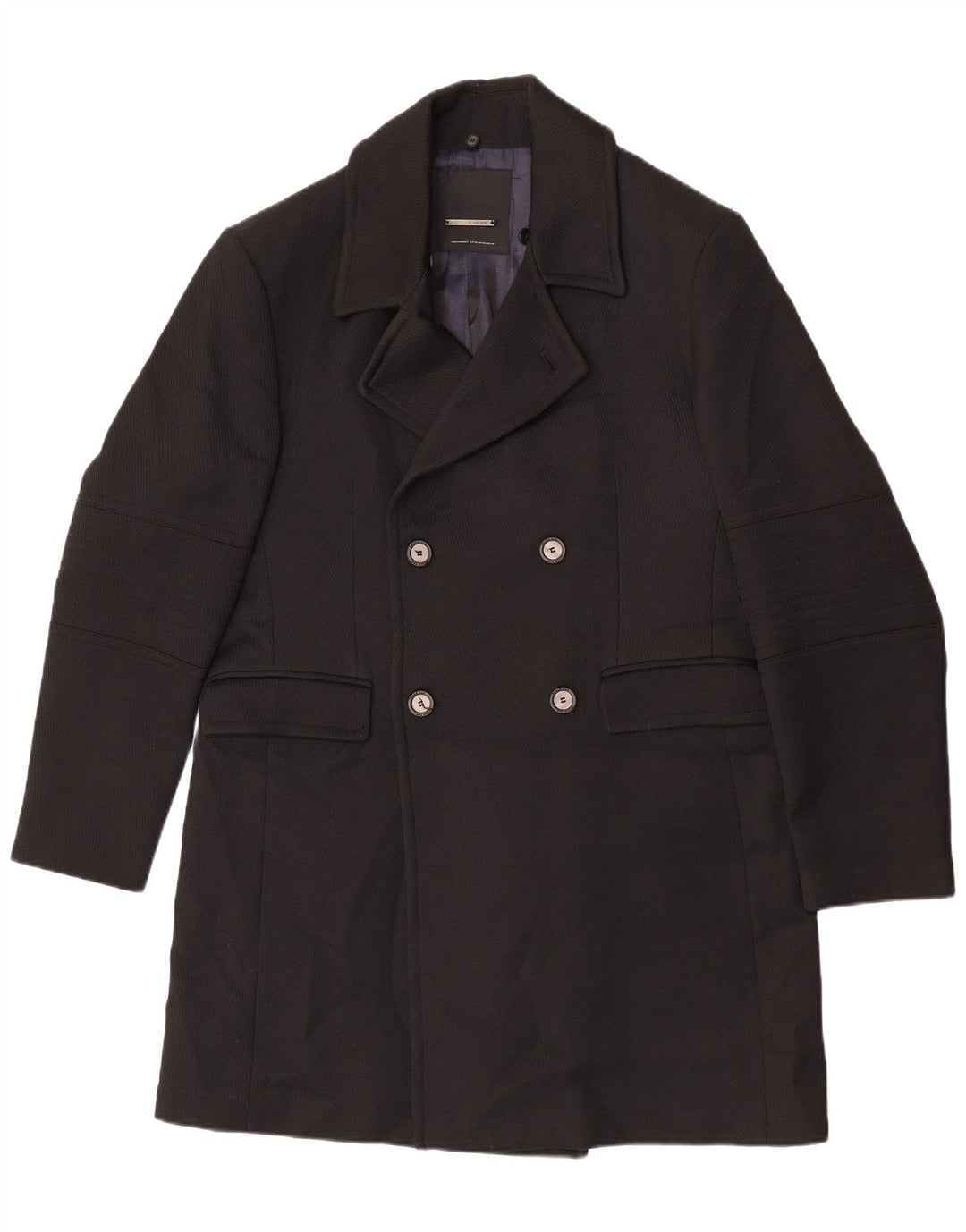 Zara Hombre Abrigo Cruzado UK 44 2XL Negro