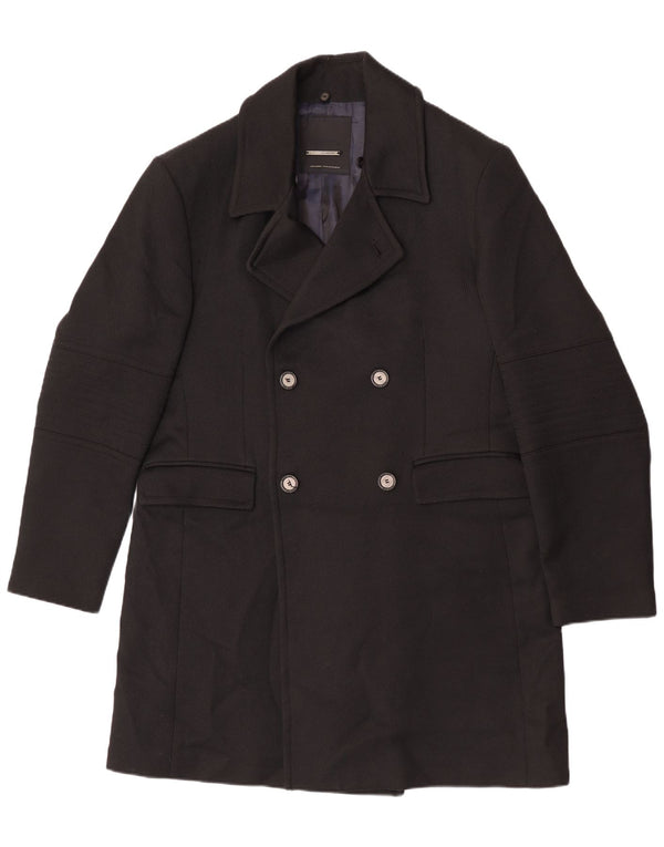 Zara Hombre Abrigo Cruzado UK 44 2XL Negro