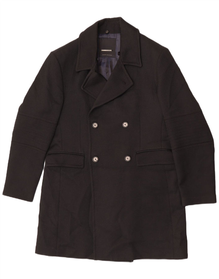 Zara Hombre Abrigo Cruzado UK 44 2XL Negro