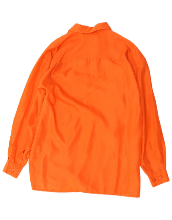 Witty Girl Camisa larga de corte relajado para mujer UK 40 Small Seda naranja