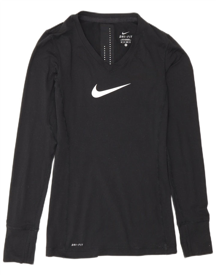 Nike Dri Fit Graphic Top manga larga para hombre XS poliéster negro