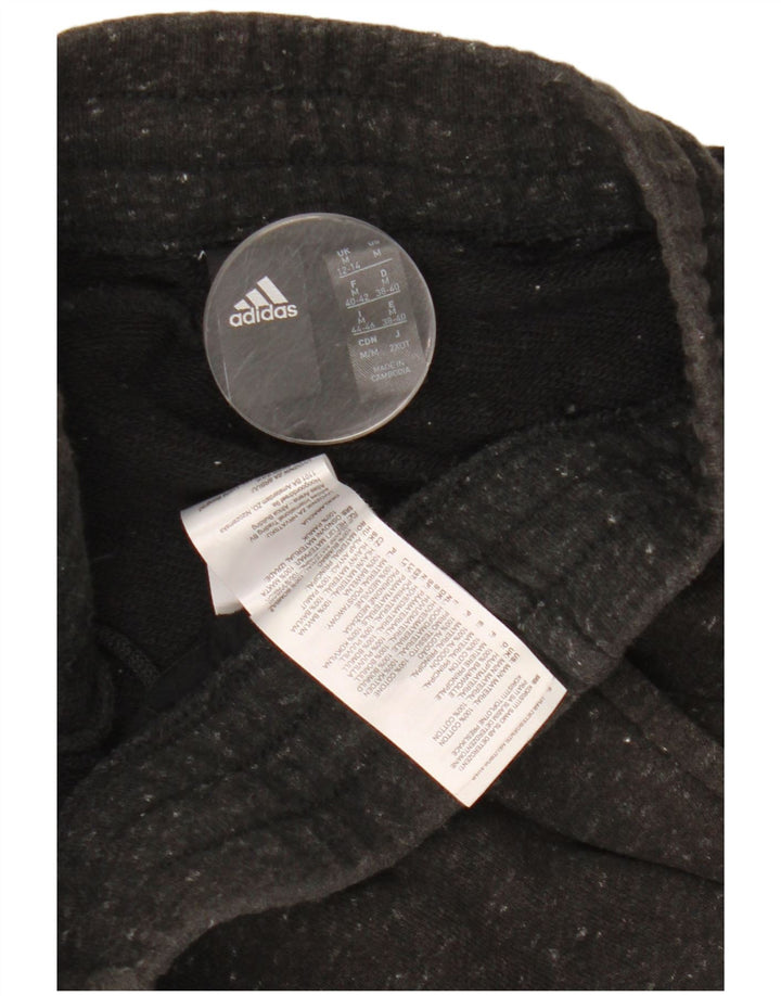 ADIDAS Pantalones de chándal cortos para mujer Reino Unido 12/14 Algodón moteado gris medio