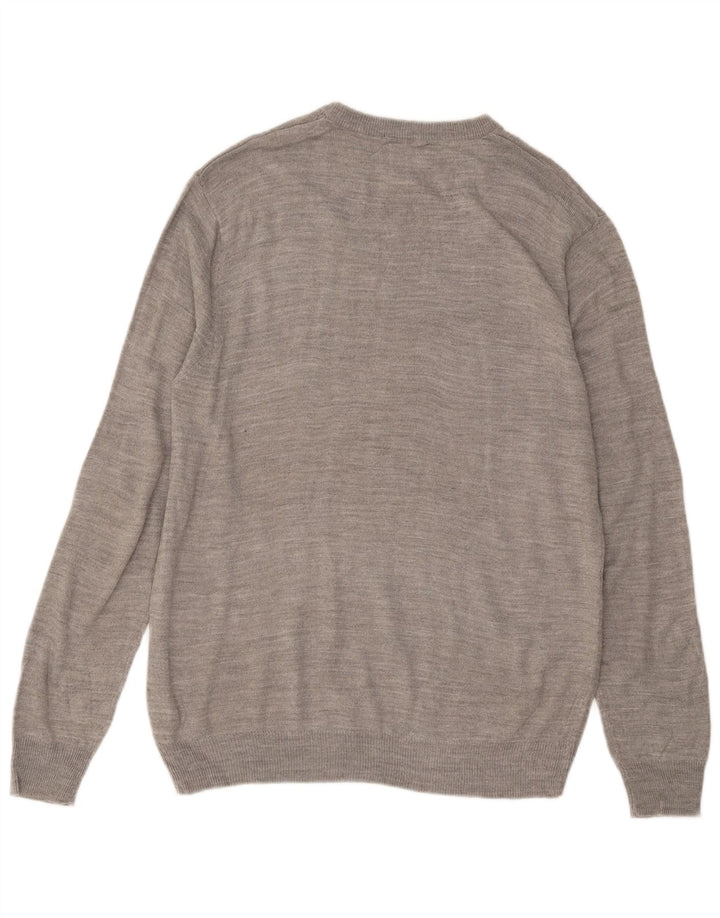 Pierre Cardin - Jersey de cuello redondo para hombre, acrílico gris grande