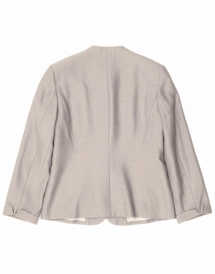 Jacques Vert Chaqueta tipo blazer con 1 botón para mujer UK 46 Viscosa gris grande