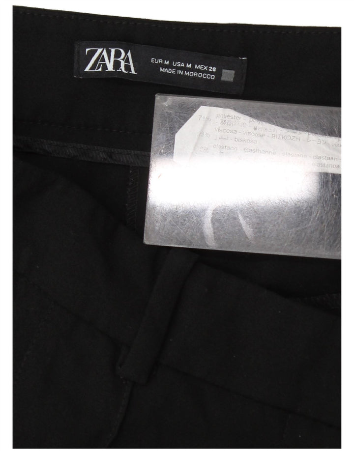 Zara Mujer Pantalón Chino Tapered Pegged Mediano W28 L27 Poliéster Negro
