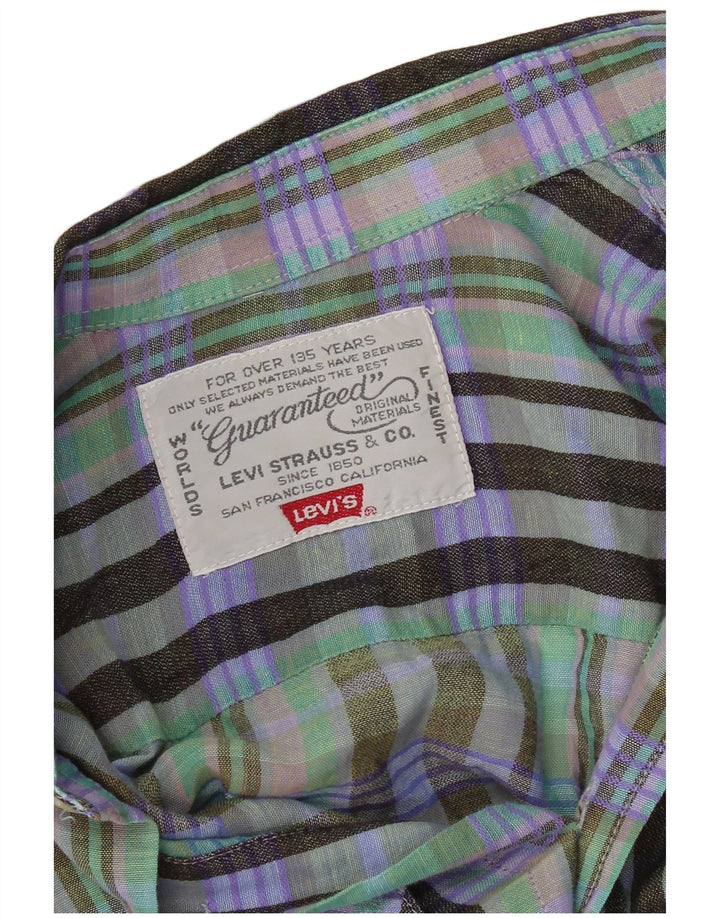 Camisa Levi's Hombre Manga Corta Cuadros Verdes Grandes