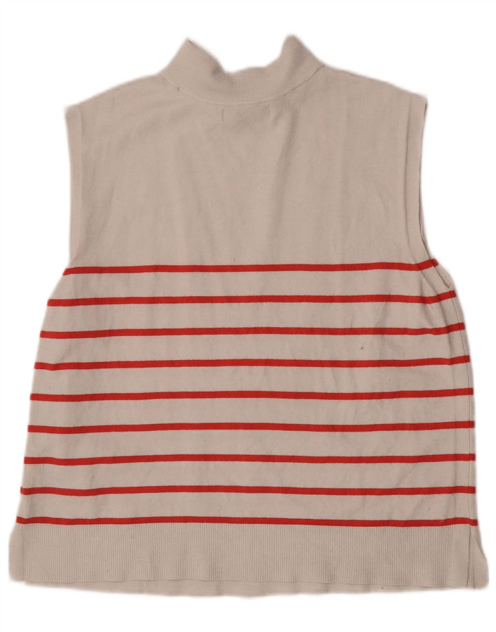 Marks & Spencer Top sin mangas para mujer UK 44 Viscosa a rayas beige medio