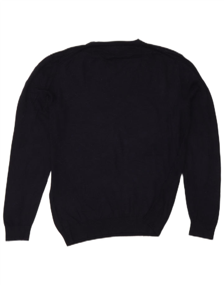 Zara - Jersey con cuello en V para mujer, talla 40, talla mediana, azul marino