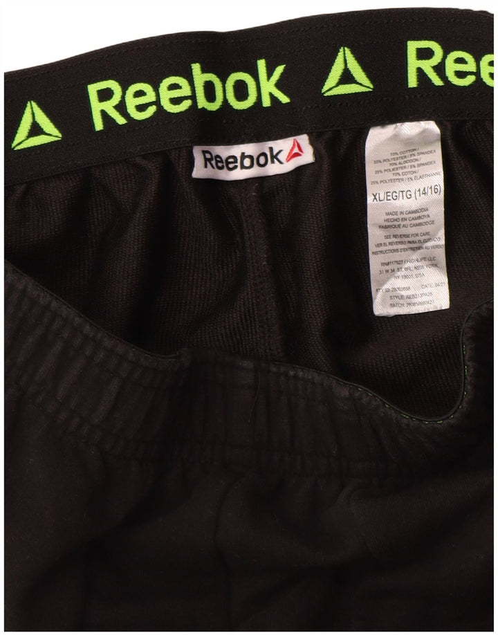 Reebok Pantalones de chándal para niño Graphic 14-15 años XL Negro Poliéster