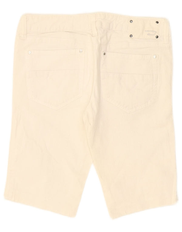 Diesel Womens Denim Shorts Medium W28 Off White Cotton