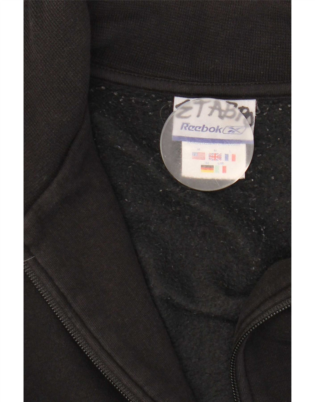 Reebok - Chaqueta de chándal para hombre, talla mediana, algodón negro