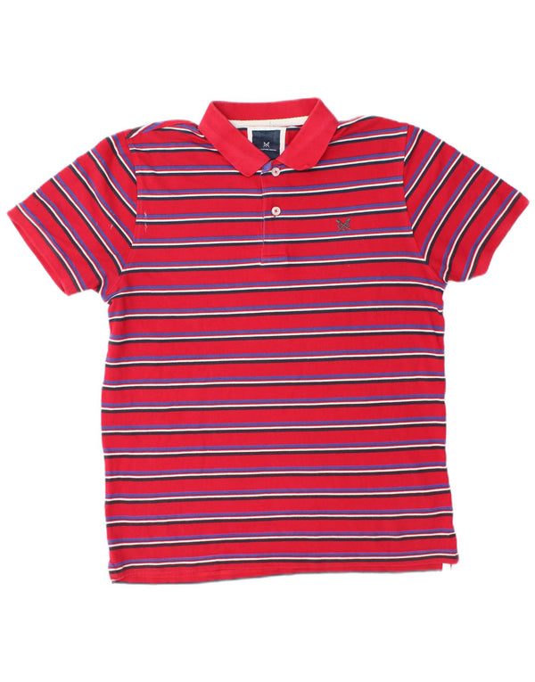 Crew Clothing Polo para hombre de algodón a rayas rosa grande