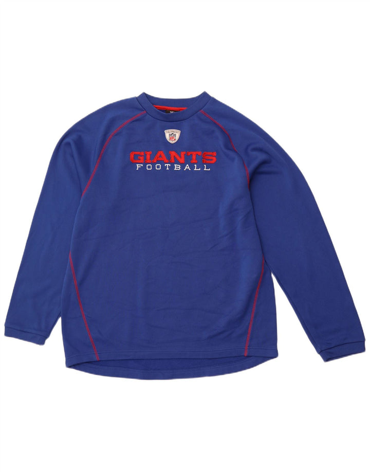 REEBOK Hombre Giants Graphic Top Manga Larga Poliéster Azul Grande