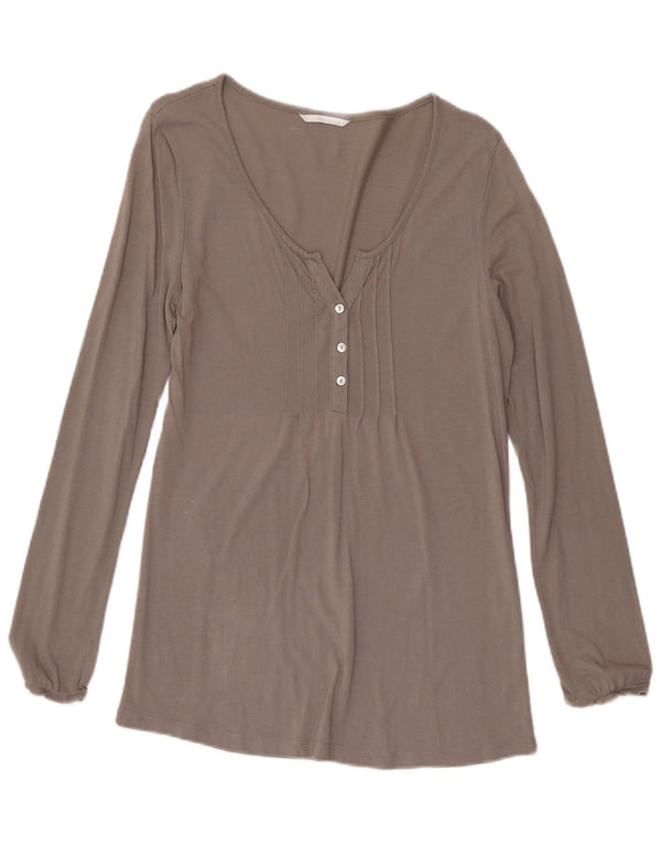 Carrera Mujer Top Manga Larga UK 12 Algodón Gris Medio