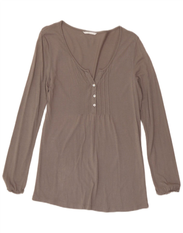Carrera Mujer Top Manga Larga UK 12 Algodón Gris Medio